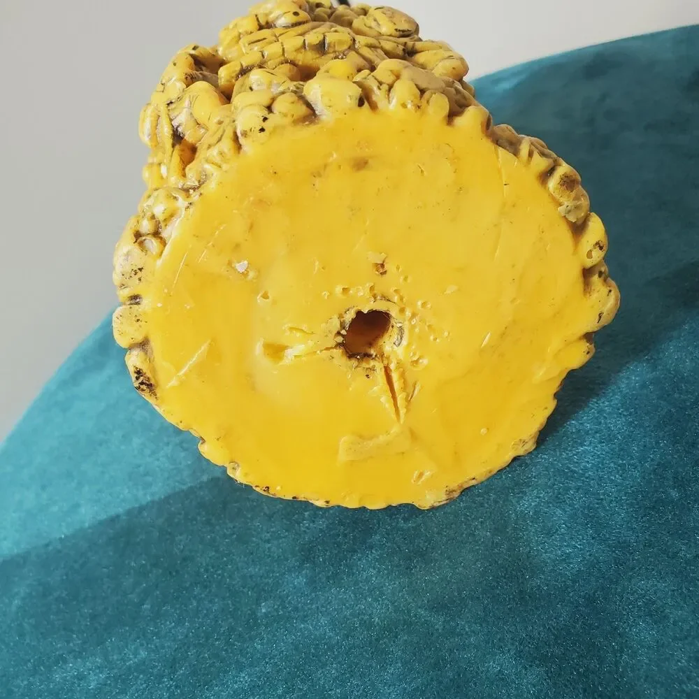 Vintage 3D Molded Candle Tavern Gathering Yellow Decorative 5